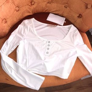 NWT choosy white top with buttons